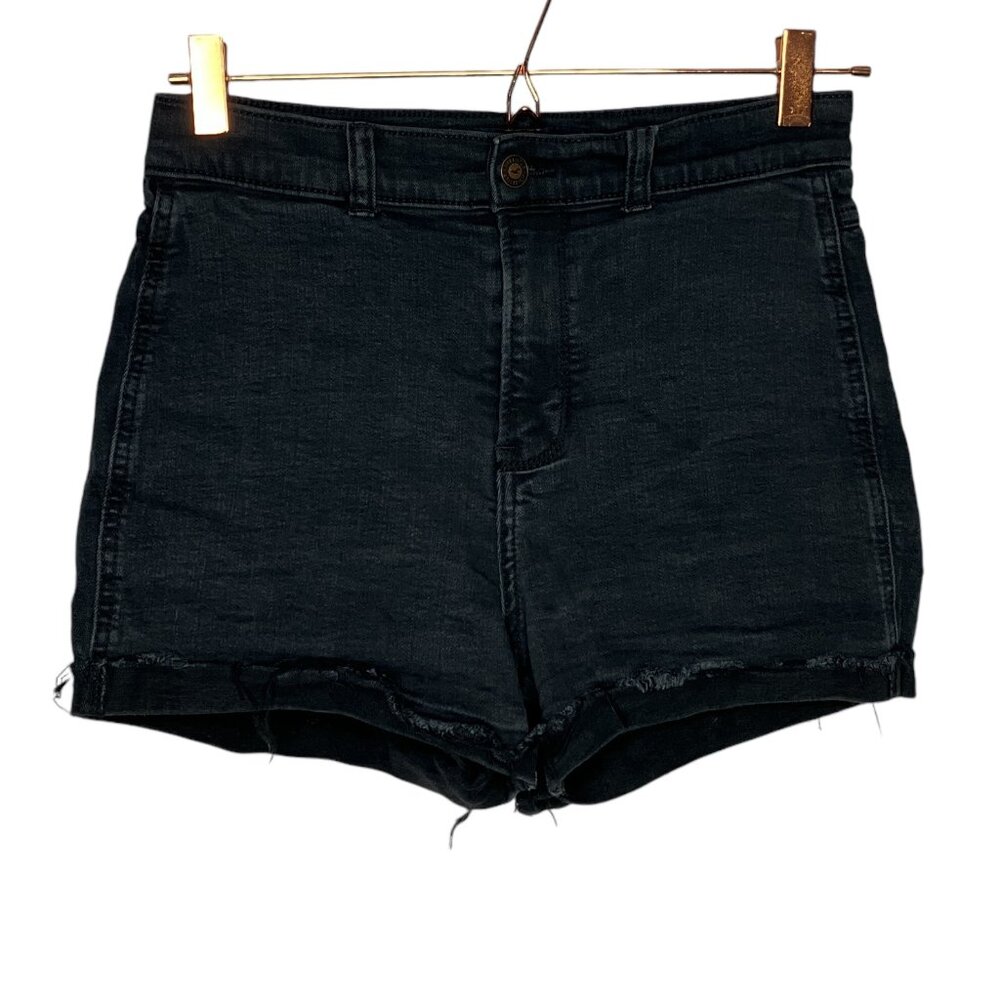 Hollister 7 28 Gray Black Stretch Ultra High Rise Denim Jean Shorts 3" Inseam